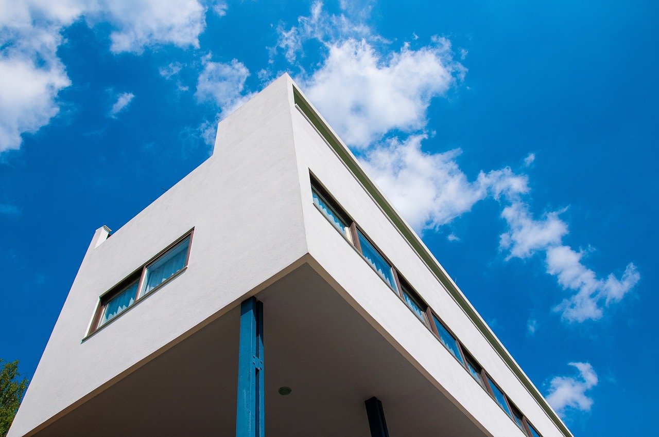 architektur, bauhaus, himmel, gebäude, fassade, sehenswürdigkeit, modern, weltkulturerbe, deutschland, reise, stuttgart, germ