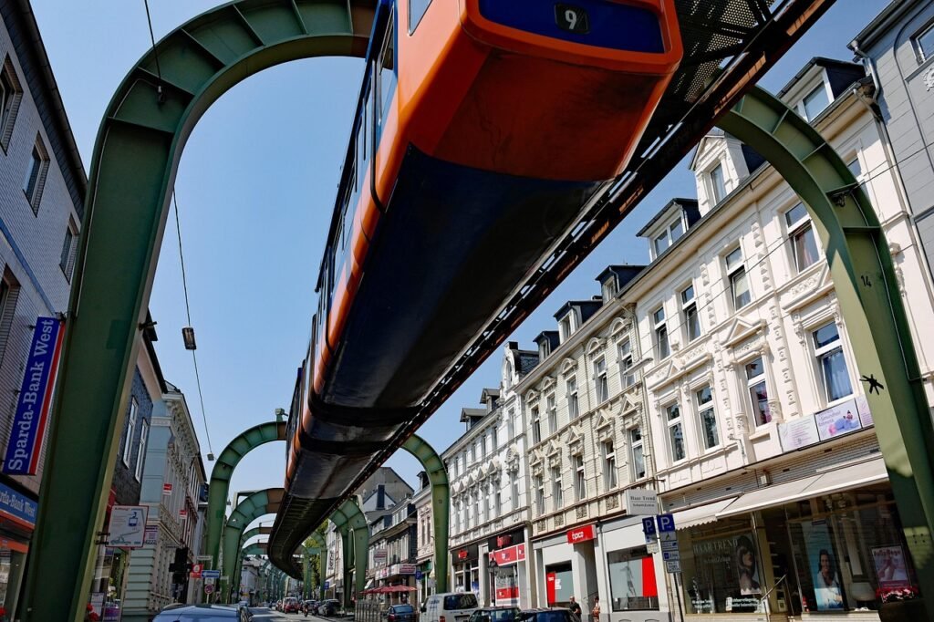 wuppertal, schwebebahn, viadukt, kaiserstraße, zug, bahn, blau-orange, technik, wuppertal, wuppertal, wuppertal, wuppertal, w
