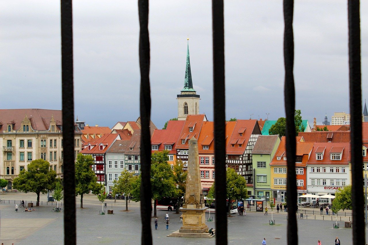 erfurt, cathedral square, places of interest, historic center, architecture, building, germany