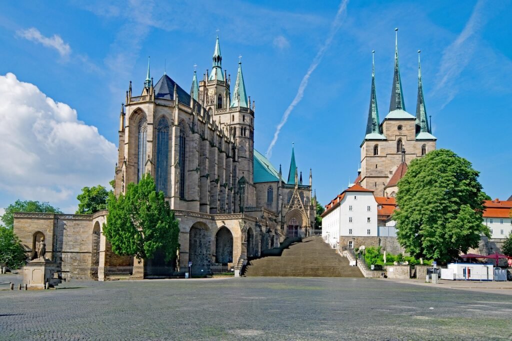 erfurter dom, erfurt, thüringen, deutschland, altstadt, sehenswürdigkeiten, gebäude, geschichte, europa, architektur, dom, gl