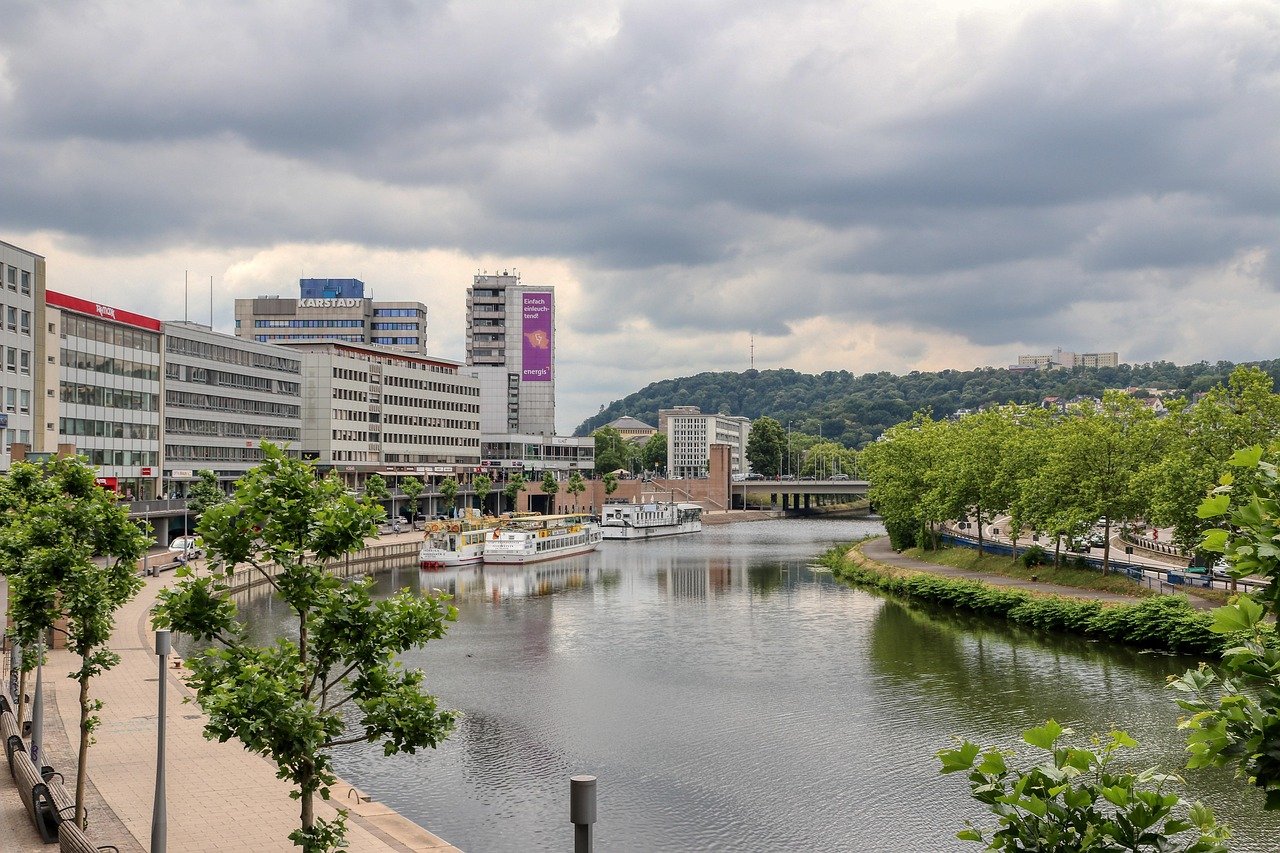 saarbrücken, fluss, germany, natur, saar, wasser, gebäude, stadt, saarland, deutschland, schiff, gewässer, skyline